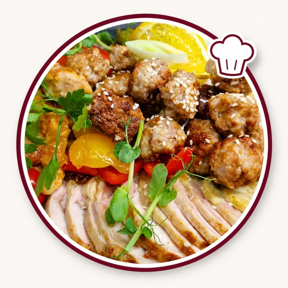 Gaļas plate ar gaļas bumbiņām
